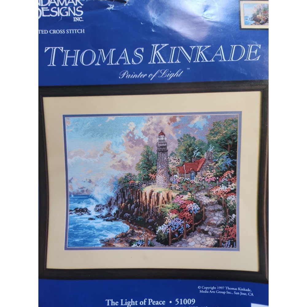 VTG 1997 Thomas Kinkade "Light Of Peace" Embroidery Kit, #51009